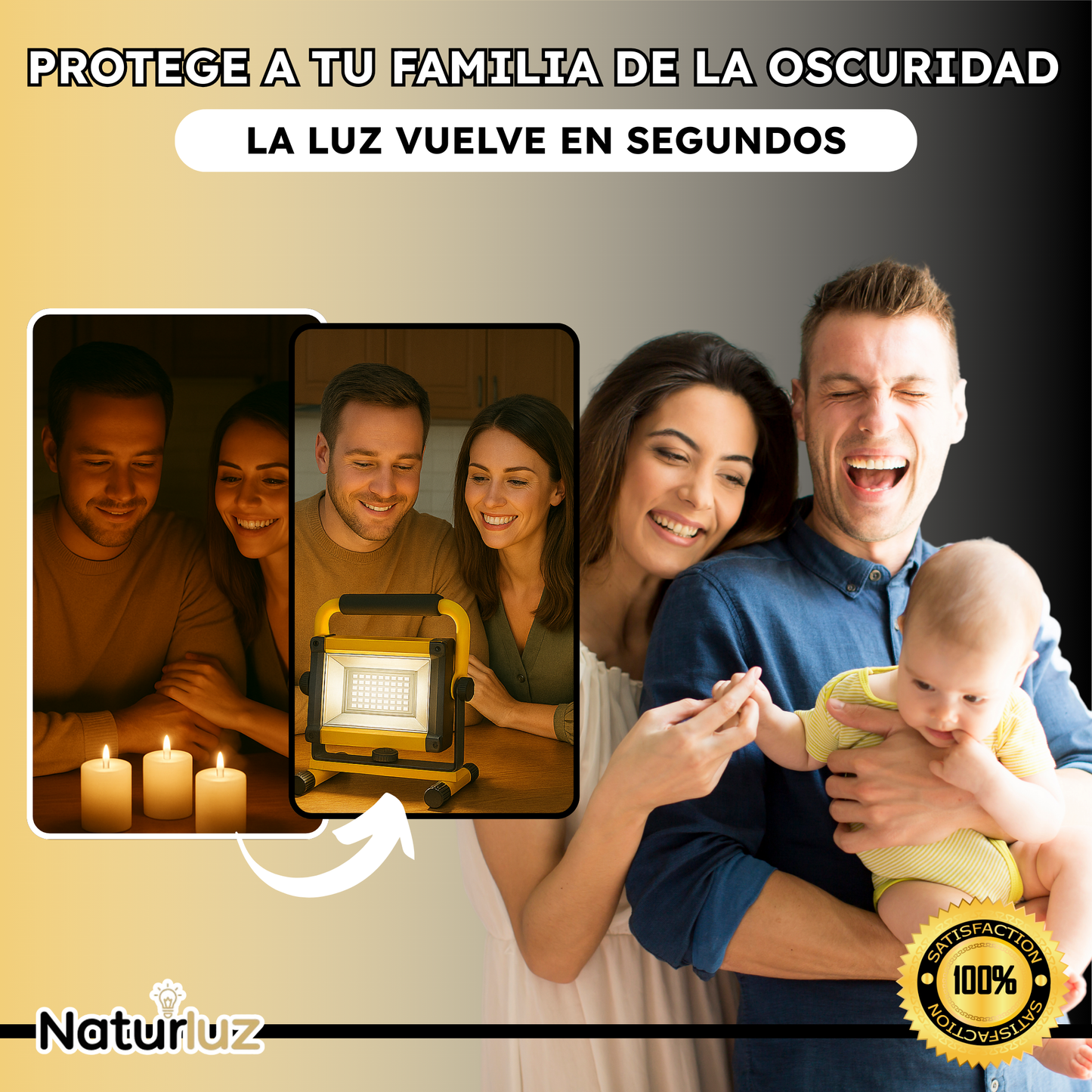 Luminex Lampara recargable, a prueba de agua